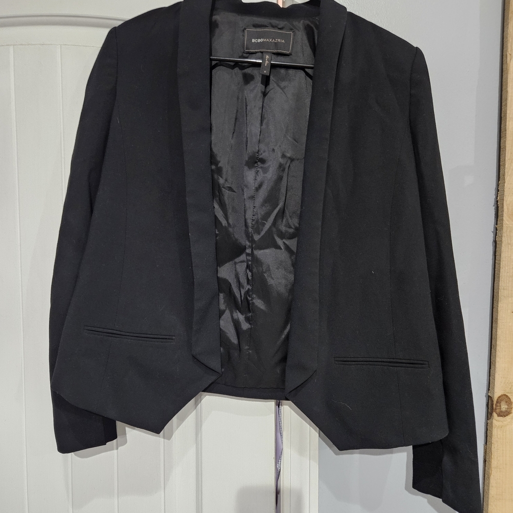 BCBG MAXAZRIA Black Open-Front Women's Blazer